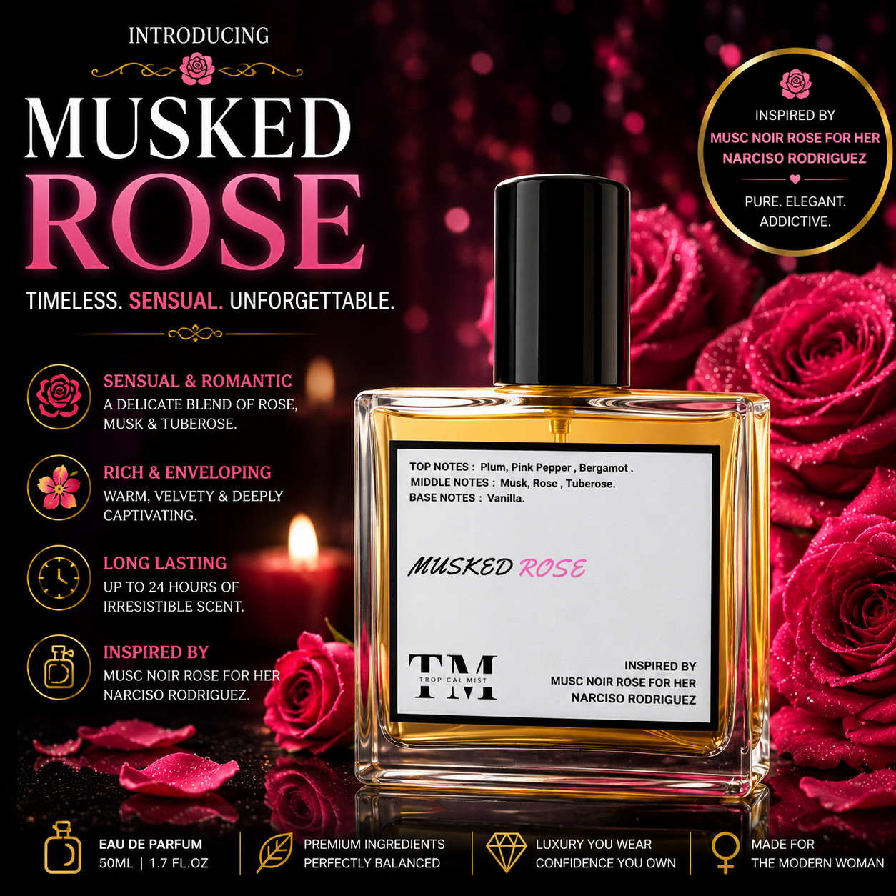 Musked Rose - Inspired By Musc Noir Rose For Her Narciso Rodriguez