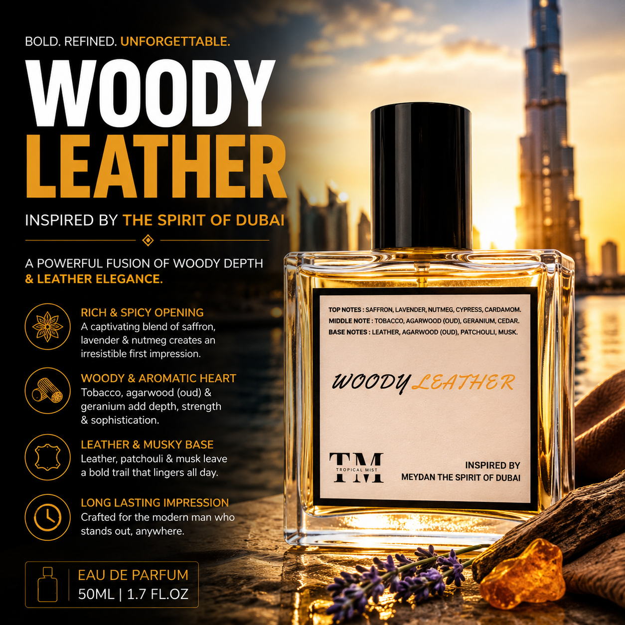 Woody leather - Inspired by Meydan The Spirit of Dubai