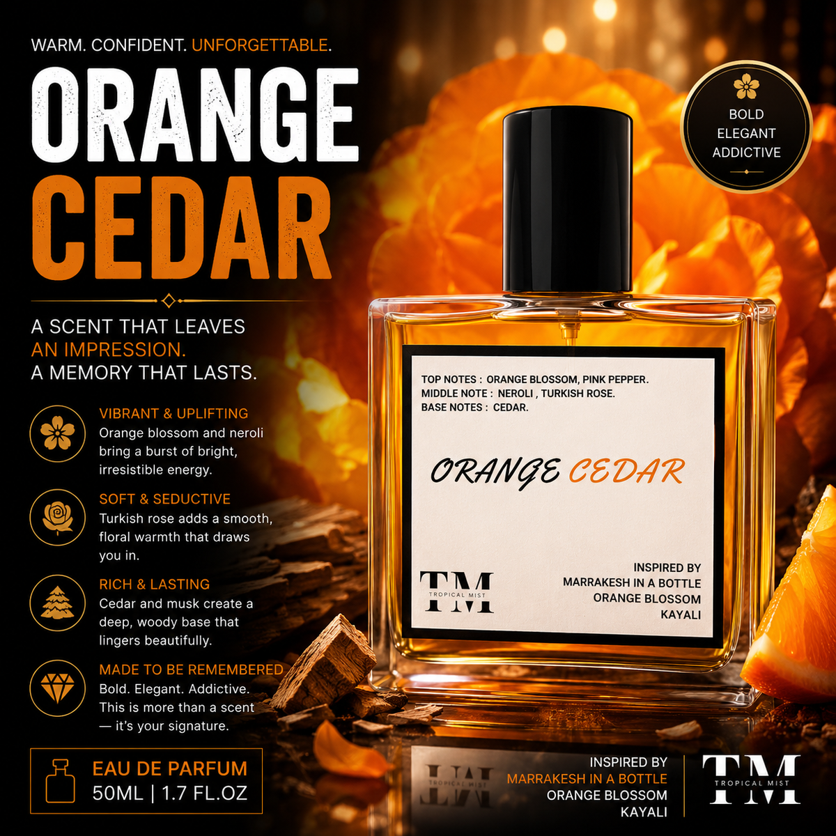 Orange cedar - Inspired by Marrakesh in a Bottle Orange Blossom Kayali