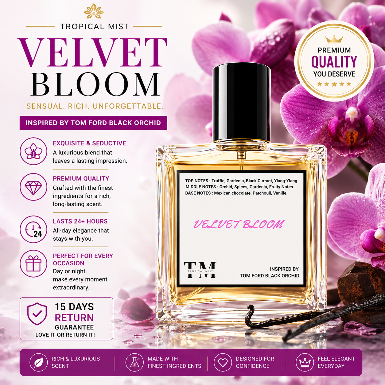 Velvet bloom - Inspired by Black Orchid