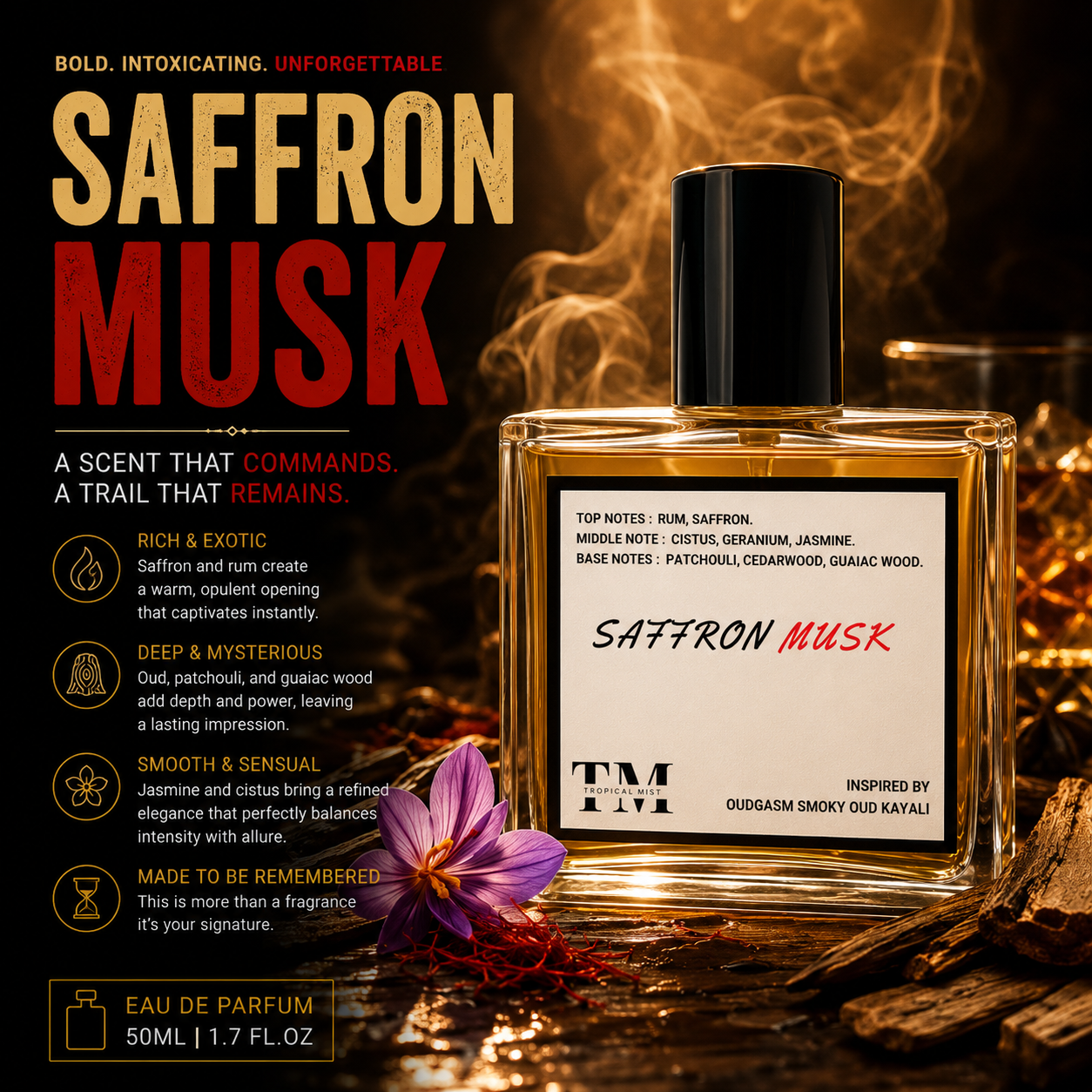 Saffron musk - Inspired by Oudgasm Smoky Oud Kayali