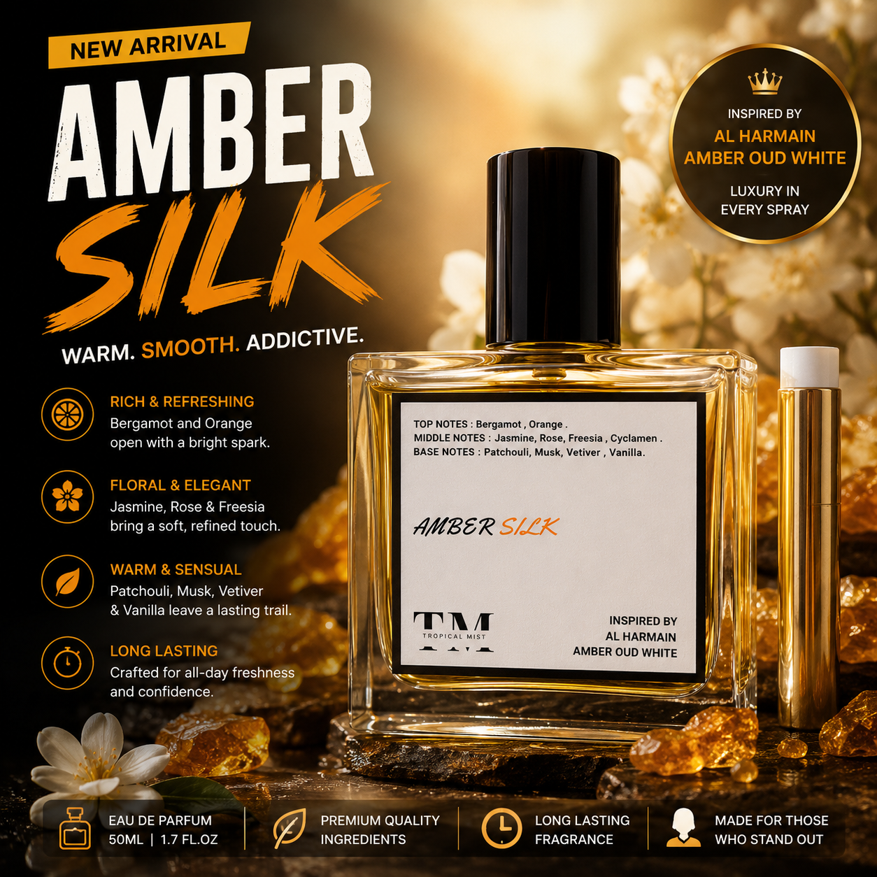 Amber Silk - Inspired by Al harmain amber oud white