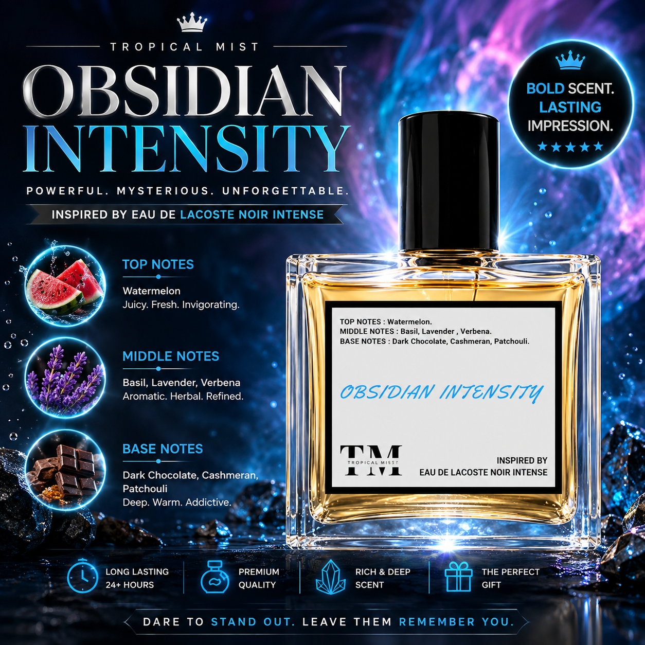 Obsidian Intensity  - Inspired by Eau De Lacoste Noir Intense