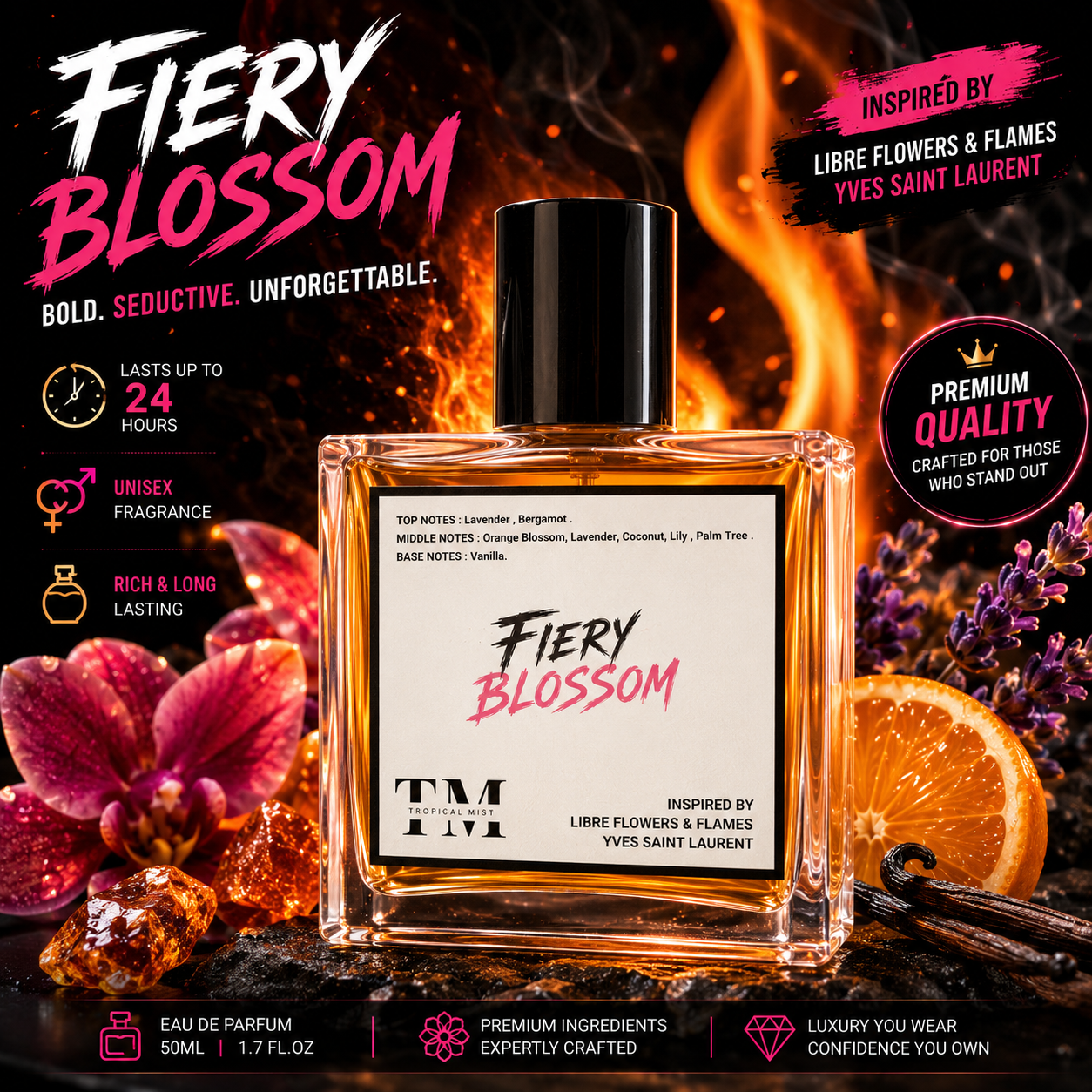 Fiery Blossom - Inspired by Libre Flowers & Flames Ysl