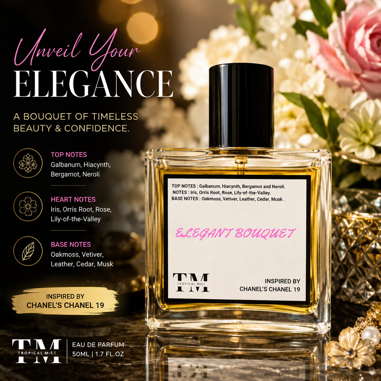 Elegant bouquet - Inspired by Chanel No 19
