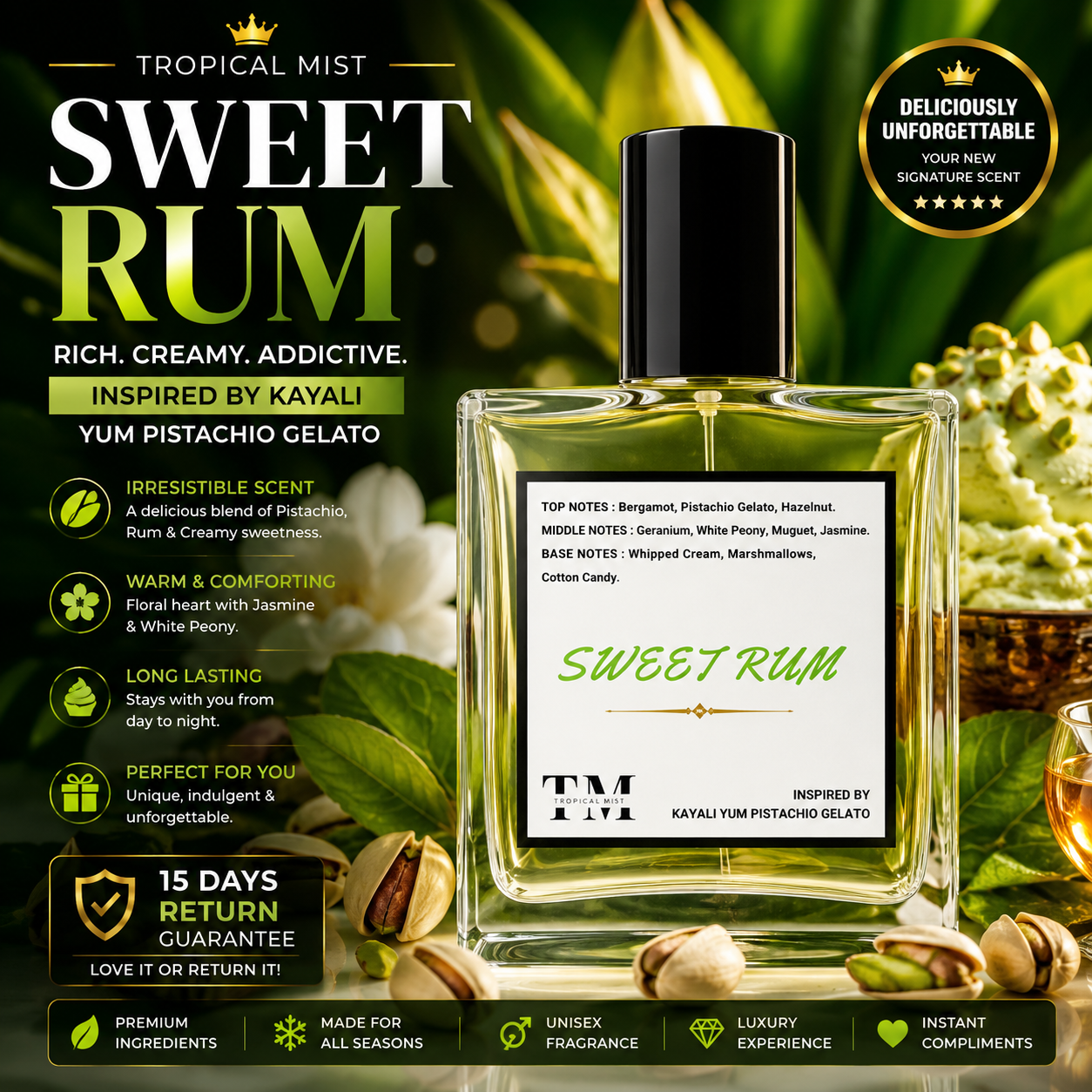 Sweet rum - Inspired by Yum Pistachio Gelato Kayali ( Economical version )
