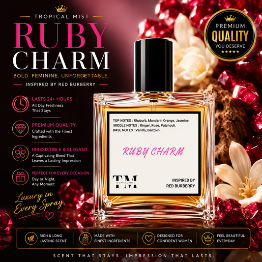 Ruby charm - Inspired by Red Burberry