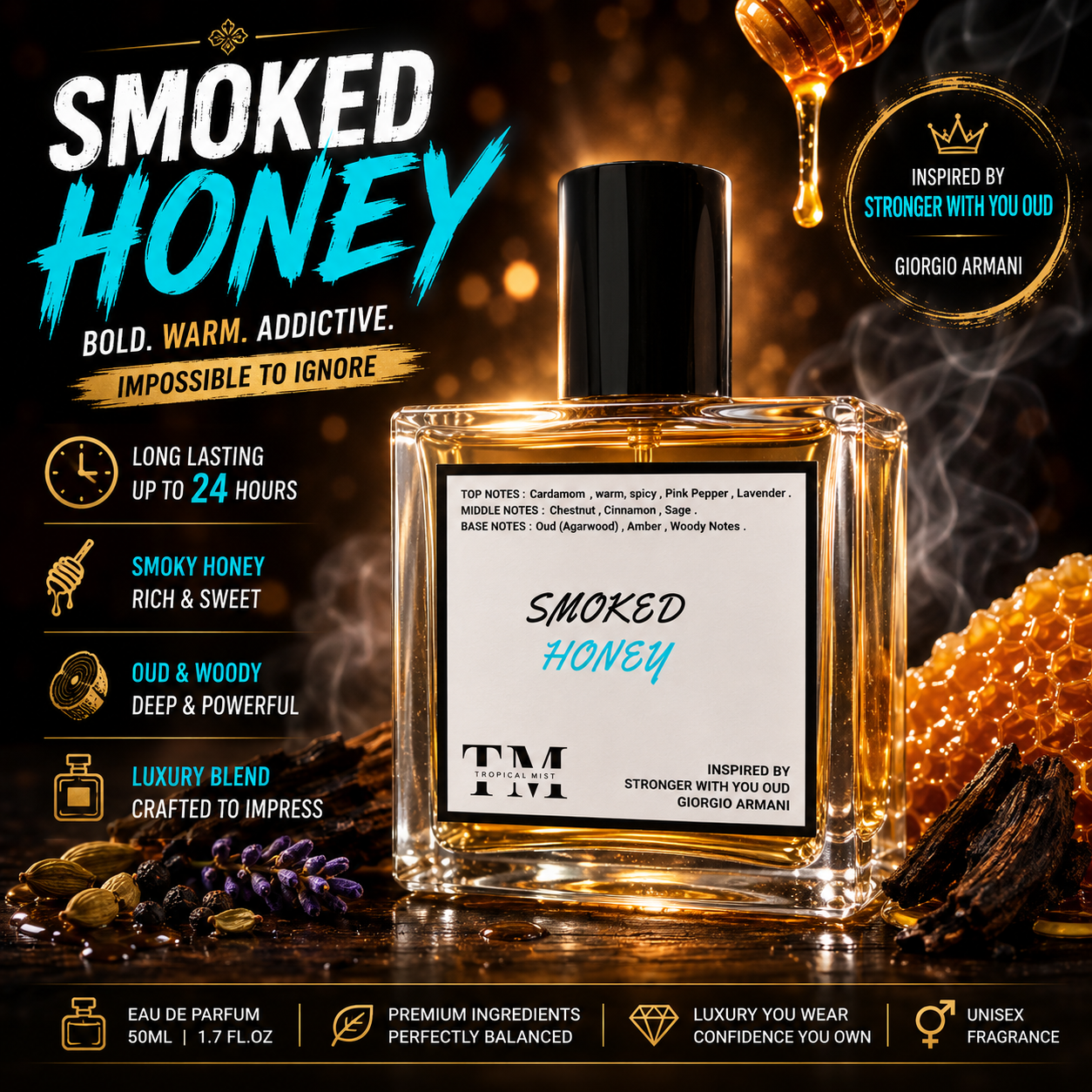 Smoked Honey - Inspired By Stronger With You Oud  Giorgio Armani