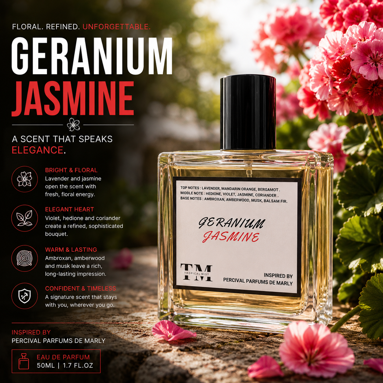 Geranium jasmine - Inspired by Percival Parfums de marly