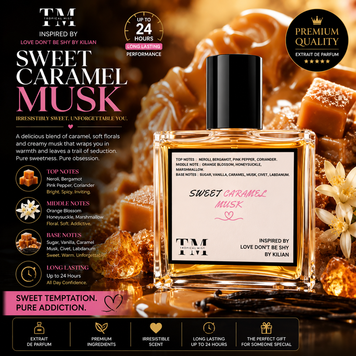 Sweet caramel musk- Inspired by Love Don't Be Shy By Kilian